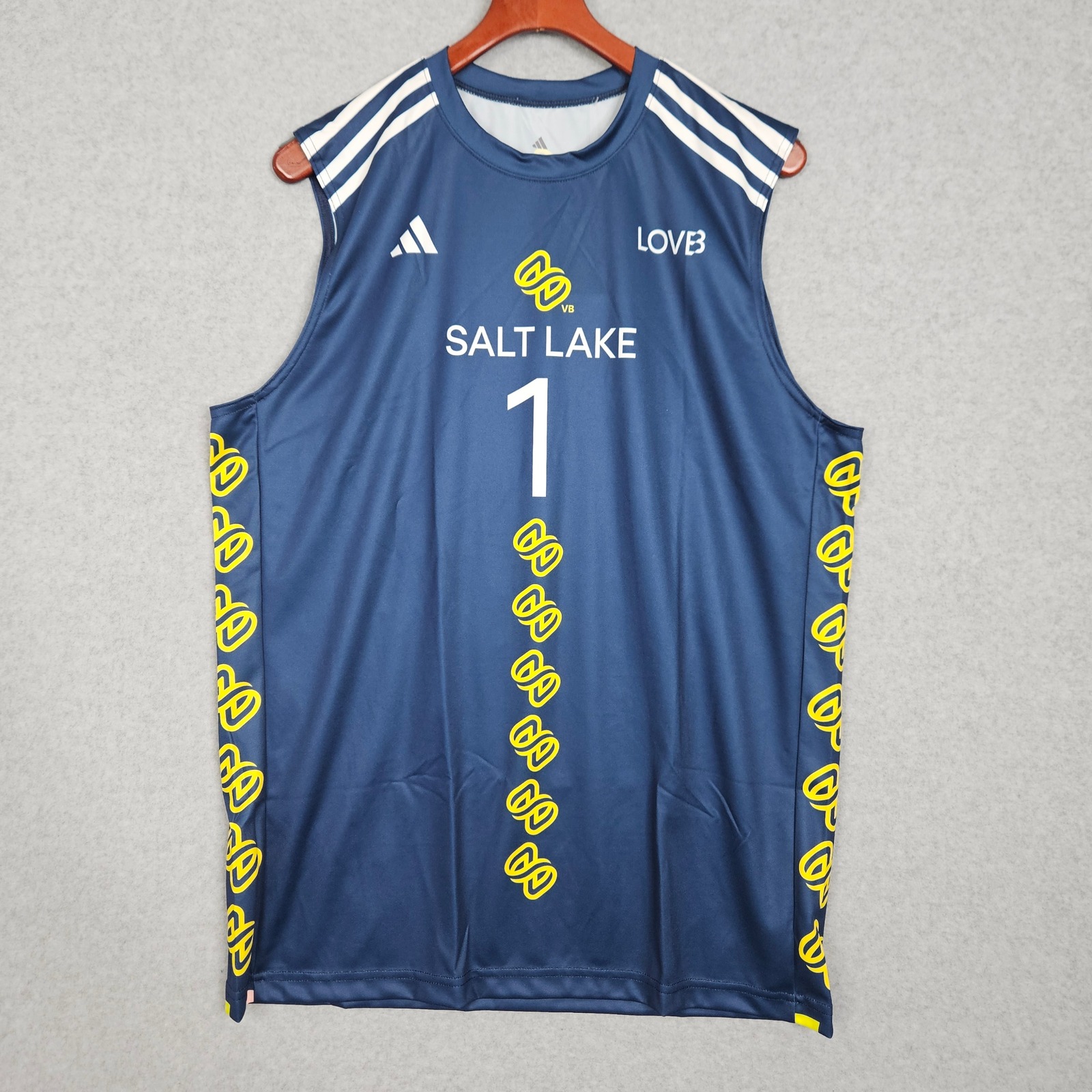 Adidas Lovb Salt Lake Volleyball Jersey Mens Xl Poulter 1 Navy Blue Sleeveless